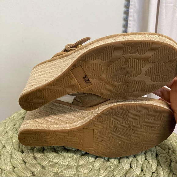 VERONICA BEARD Seki Tan Suede shoes Slingback Espadrille Wedges - Picture 9 of 10